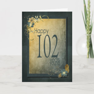 Carte 102e cadre vintage anniversaire