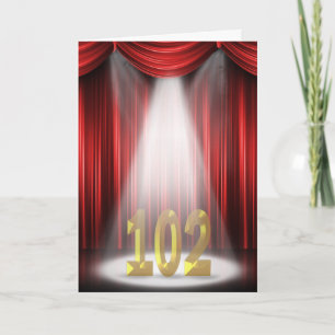 Carte 102nd Anniversaire dans le projecteur