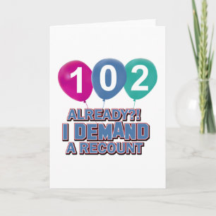 Carte 102nd conceptions d'anniversaire