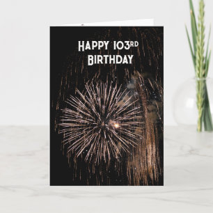 Carte 103e anniversaire feux d'artifice