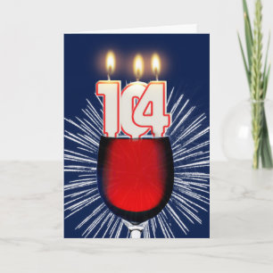 Carte 104e anniversaire avec vin et bougies
