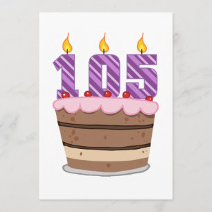 Carte 105 ans sur le gâteau d'anniversaire