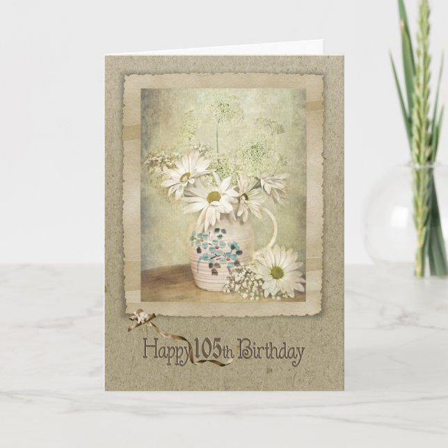 Carte 105e Birthday Daisy Bouquet (Devant)