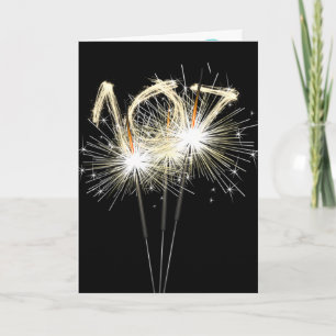 Carte 107e anniversaire Sparklers en noir