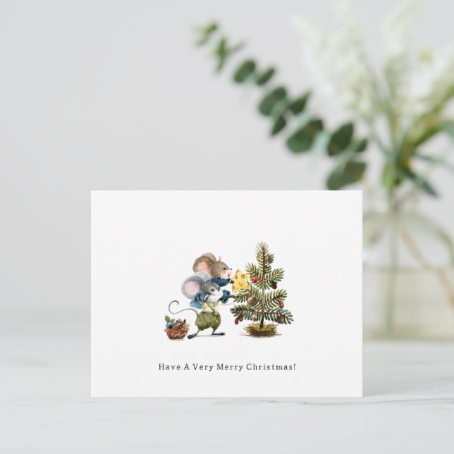 Carte (10,8 x 14,2 cm) - Deux petites souris de No (Debout devant)