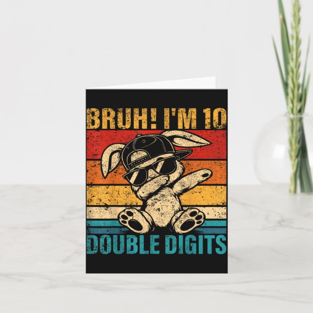 Carte 10 Ans Anniversaire Bruh Double Chiffres 10ème (Devant)