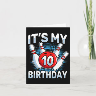 Carte 10 Ans Bowling 10e Anniversaire Fête Garçons Fille