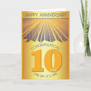 Carte 10 ans d'anniversaire de sobriété 12 Étapes Rayo