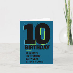 Carte 10 Ans de Génialité Fille ou Garçon 10ème Annivers