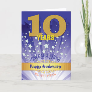 Carte 10 ans de récupération Anniversaire Bold Numéros