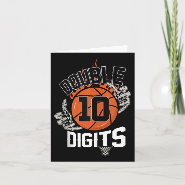 Carte 10 Double Chiffres Dix Basketball 10 Ans Anniversa (Devant)