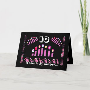 Carte 10 est votre joyeux 10ème anniversaire chanceux de