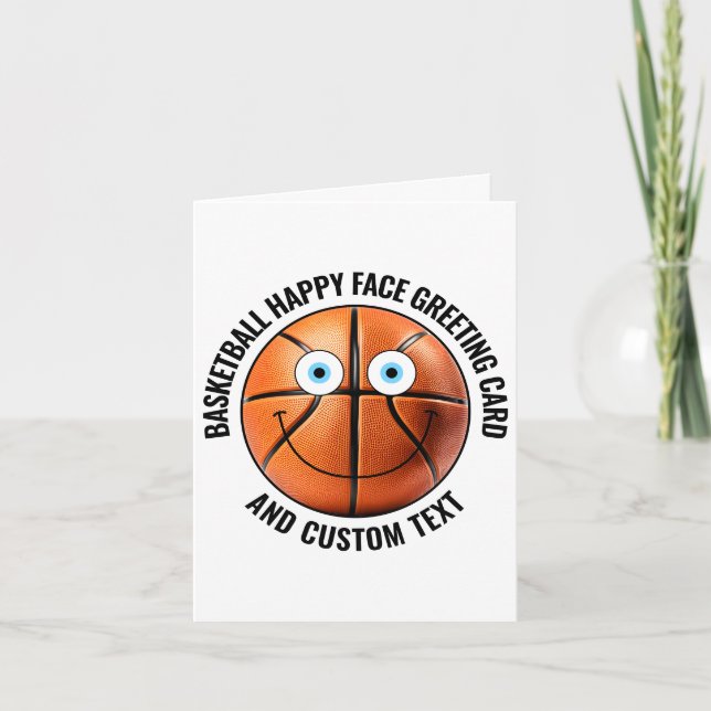 Carte 10 Personnalisé Basketball YEUX BLEUS Visage Heure (Devant)