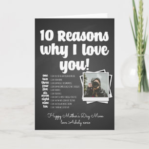 Carte 10 raisons pour lesquelles je t'aime l'anniversair