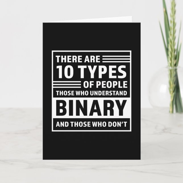 Carte 10 Types de personnes Binary Coding Cadeau (Devant)