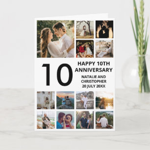 Carte 10e anniversaire 13 photo Collage noir et blanc