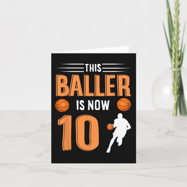 Carte 10e anniversaire Basketball Ce Baller est maintena (Devant)