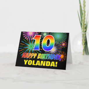 Carte 10e anniversaire : Bold, Fun, Fireworks, Rainbow 1