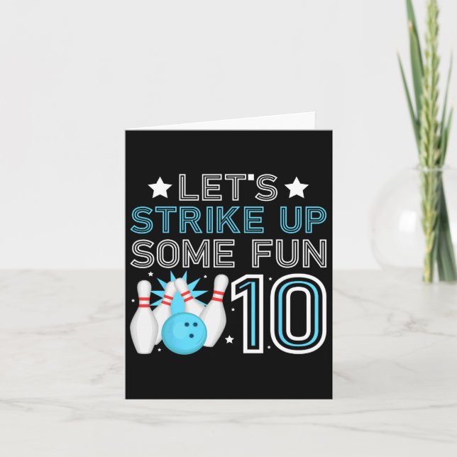 Carte 10e anniversaire Bowling Boy 10 ans Old Bowlin (Devant)