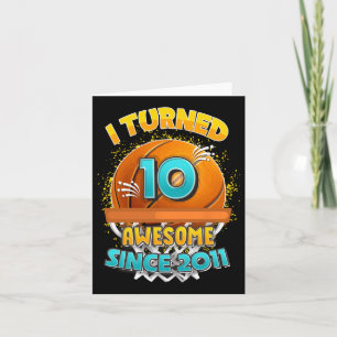 Carte 10e anniversaire Bysketbyll J'ai tourné 10 ans Cad
