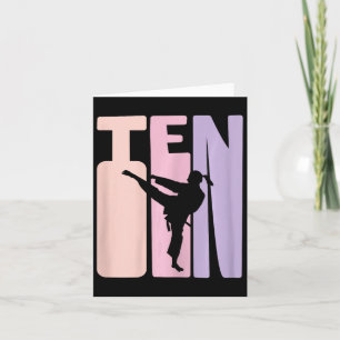 Carte 10e anniversaire Cadeau Karate Retro Taekwondo Mar