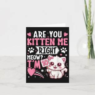 Carte 10e anniversaire Chemise Fille 10 ans Kitten Vieux