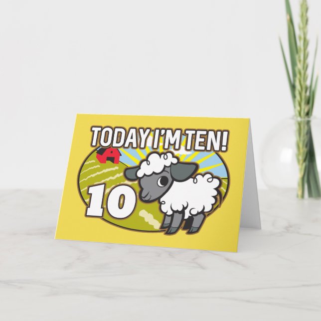 Carte 10e anniversaire de l'enfant Aujourd'hui, je suis  (Devant)
