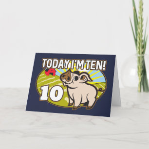 Carte 10e anniversaire de l'enfant Aujourd'hui, je suis 