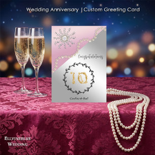 Carte 10e anniversaire de mariage Diamant clair et per