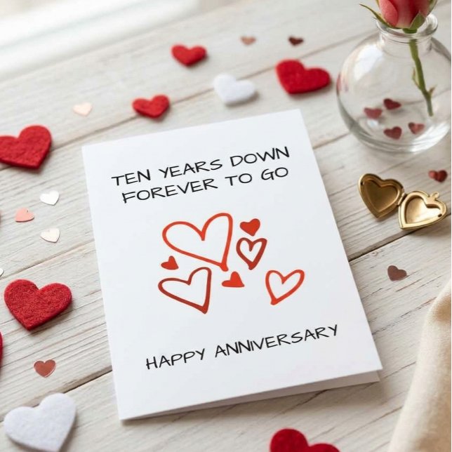Carte 10e anniversaire de mariage Dix Ans (Créateur téléchargé)