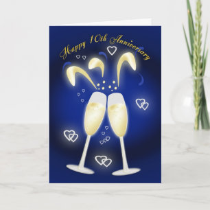 Carte 10e anniversaire de mariage noces d'étain