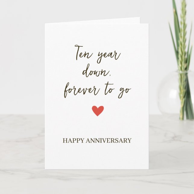 Carte 10e anniversaire – Dix ans passés, l'éternité à ve (Devant)