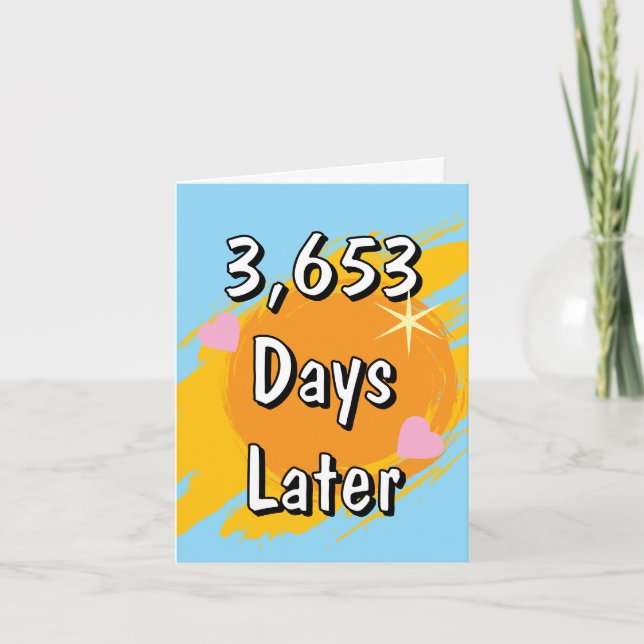 Carte 10e anniversaire du mariage en jours dix ans plus  (Devant)