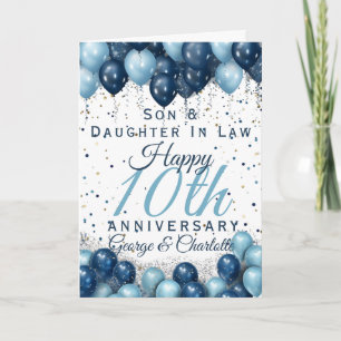 Carte 10e anniversaire du Mariage Fils fille