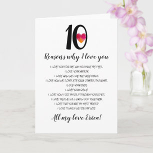 Carte 10e anniversaire du mariage valentines jour 10 rai