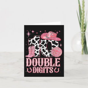 Carte 10e anniversaire fille Western Coquette Bow Cowgir