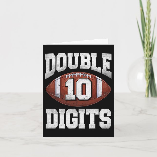 Carte 10e anniversaire garçon double chiffres 10 ans Foo (Devant)