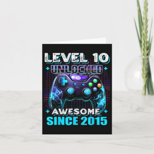 Carte 10e anniversaire Garçon niveau 10 Joueur 10 ans Je