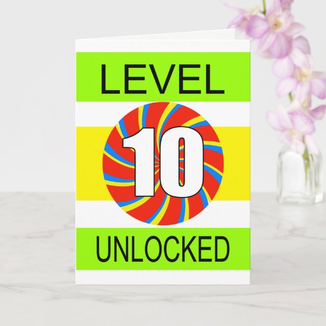 Carte 10e Anniversaire Jeu d'Ordinateur (Orchidée)