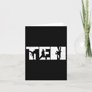 Carte 10e anniversaire Karate Fighter 10 ans fille garço