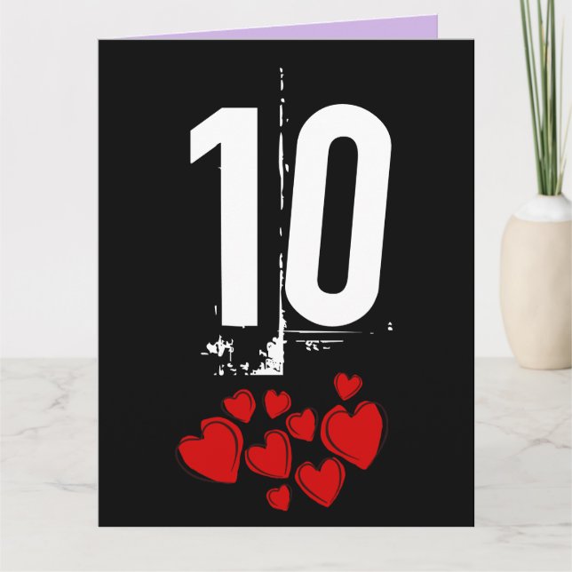 CARTE 10E ANNIVERSAIRE MARIAGE ACCUEILLANT LA GRANDE CAR (Devant)