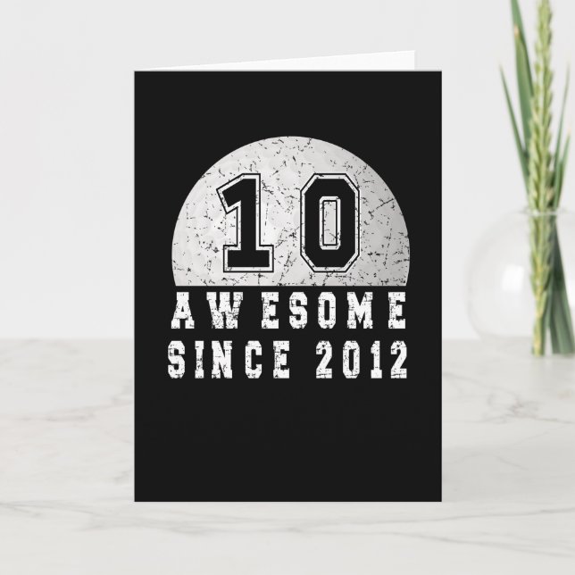 Carte 10e Anniversaire Né En 2012 Garçon Golfer 10 Année (Devant)