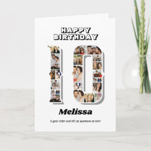 Carte 10e anniversaire Numéro 10 Collage photo
