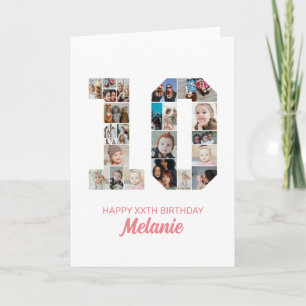 Carte 10e anniversaire Numéro 10 photo Collage personnal