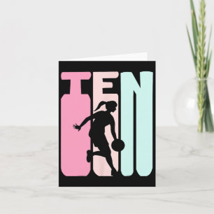 Carte 10e anniversaire Retro Bysketbyll Joueur 10 ans