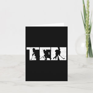Carte 10e anniversaire Retro Hockey sur glace 10 ans Boy