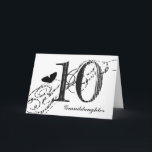 Carte 10ème anniversaire pour la petite-fille, papillon<br><div class="desc">Un arrière - plan blanc comportant un papillon noir et un texte noir,  sur cette 10ème salutation d'anniversaire pour une petite-fille. Mes salutations drôles d'esprit.</div>