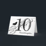 Carte 10ème anniversaire pour la petite-fille, papillon<br><div class="desc">Un arrière - plan blanc comportant un papillon noir et un texte noir,  sur cette 10ème salutation d'anniversaire pour une petite-fille. Mes salutations drôles d'esprit.</div>