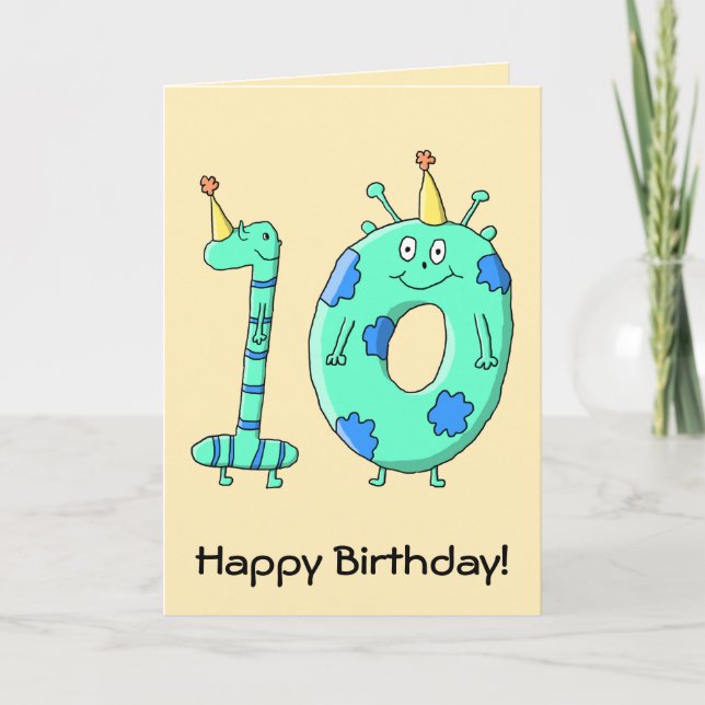 Carte 10ème Bande dessinée d'anniversaire, vert (Devant)