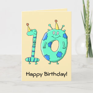 Carte 10ème Bande dessinée d'anniversaire, vert